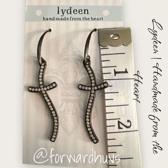 Bundle Sale 3 for $15 | Lydeen | Handmade from the Heart Cross Earrings - Picture 4 of 5